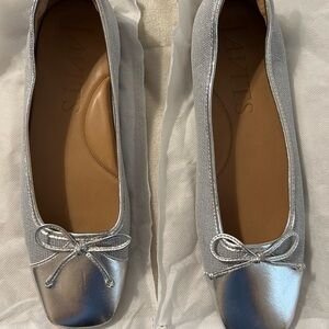 Eric Javits of New York Silver Ballet Flats